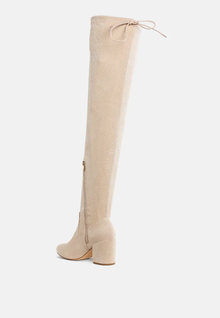 Liama Minimal Drawstring Detail Knee-High Boots