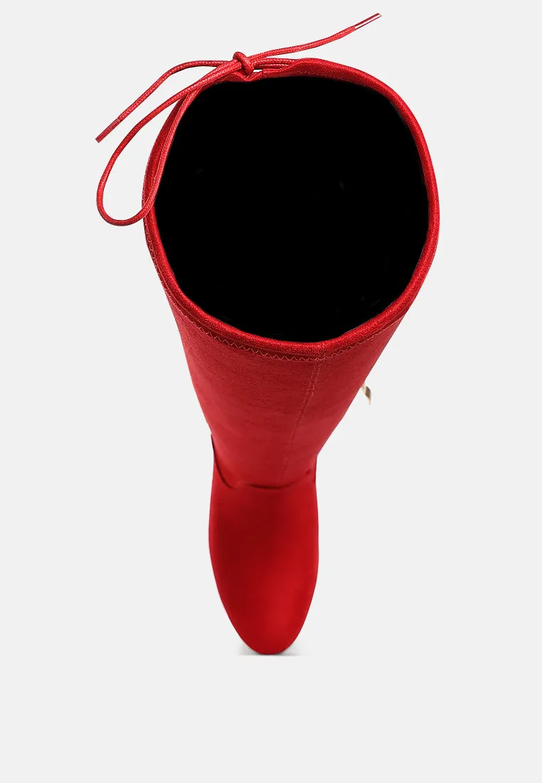 Liama Minimal Drawstring Detail Knee-High Boots