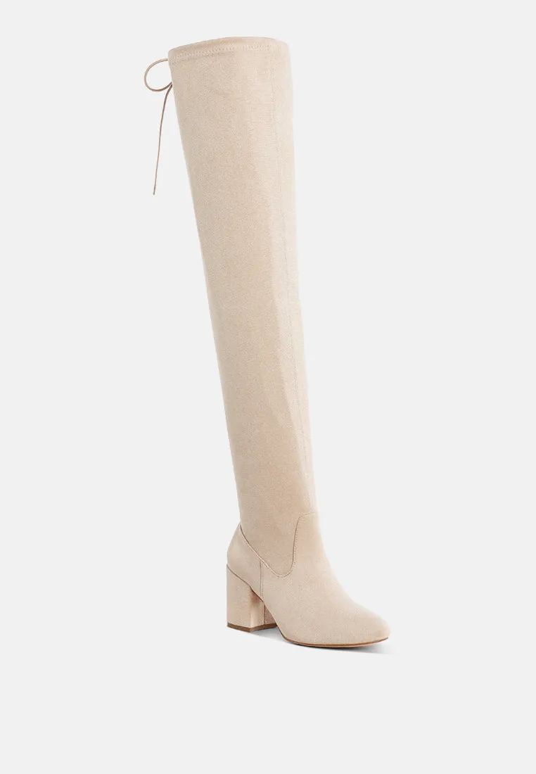 Liama Minimal Drawstring Detail Knee-High Boots