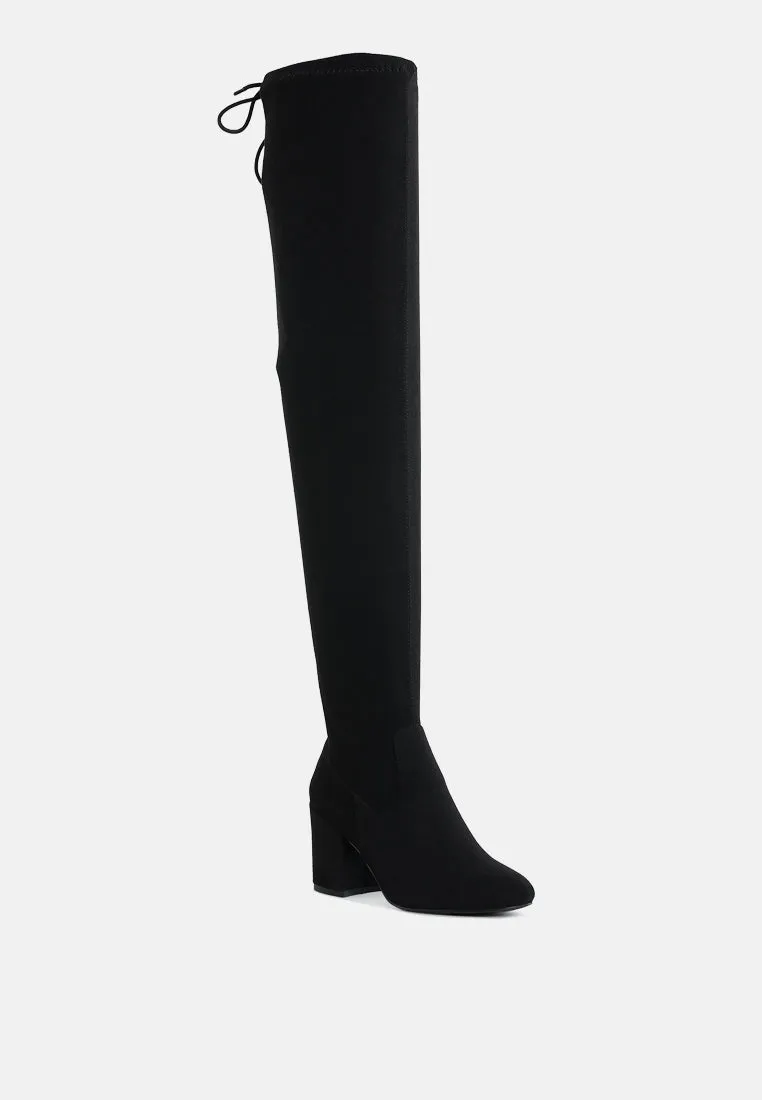 Liama Minimal Drawstring Detail Knee-High Boots