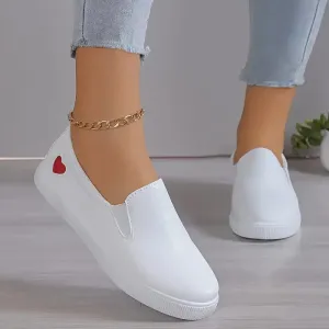 Lightweight casual flats with a soft sole and heart print