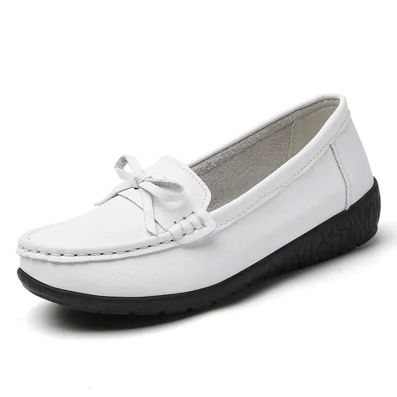 Livia™ - Genuine Leather Bow Moccasins