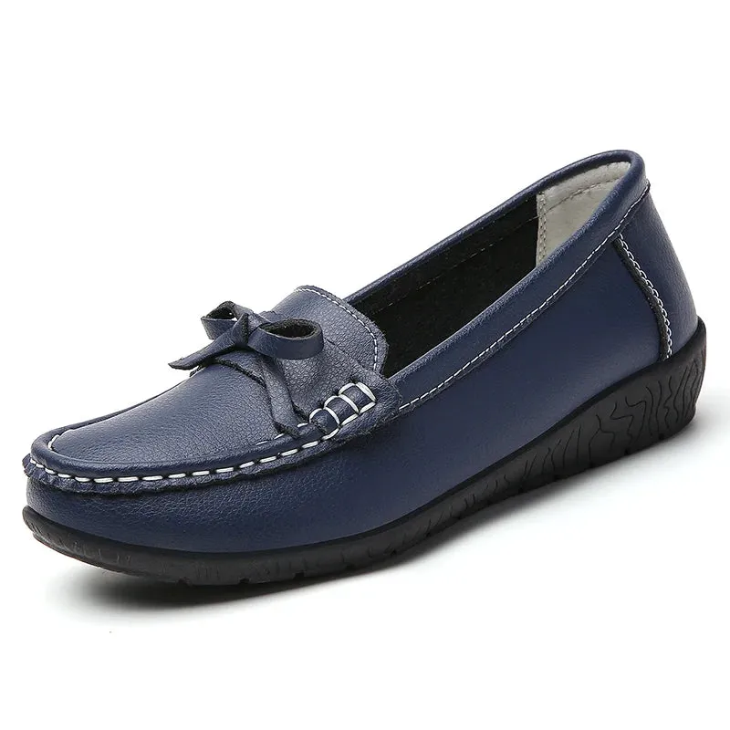 Livia™ - Genuine Leather Bow Moccasins