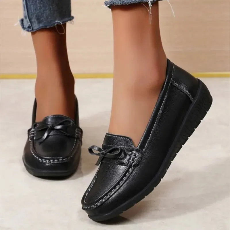 Livia™ - Genuine Leather Bow Moccasins