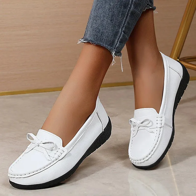 Livia™ - Genuine Leather Bow Moccasins