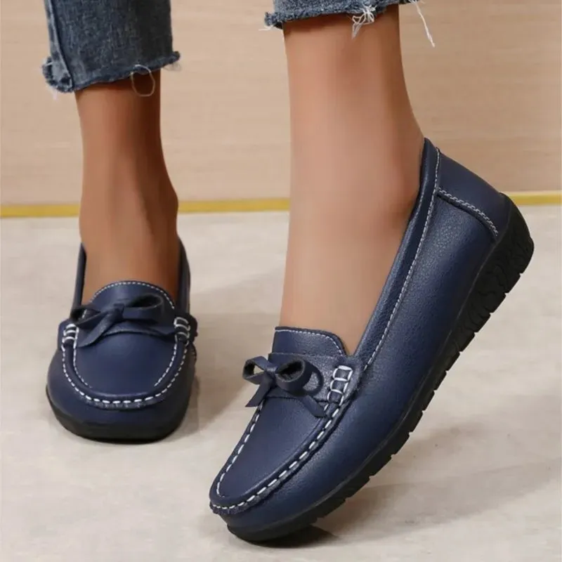 Livia™ - Genuine Leather Bow Moccasins