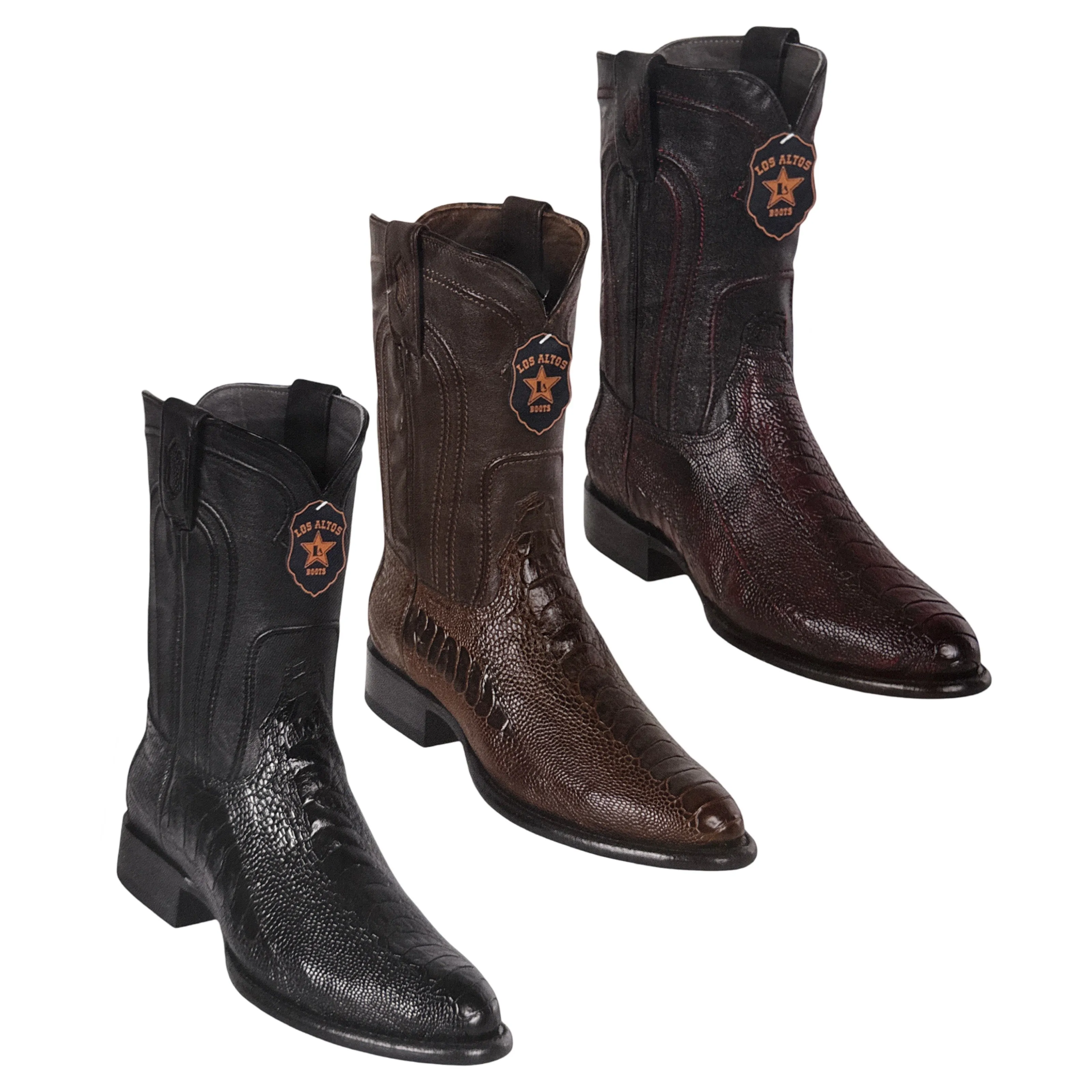 Los Altos Ostrich Leg Roper Boots