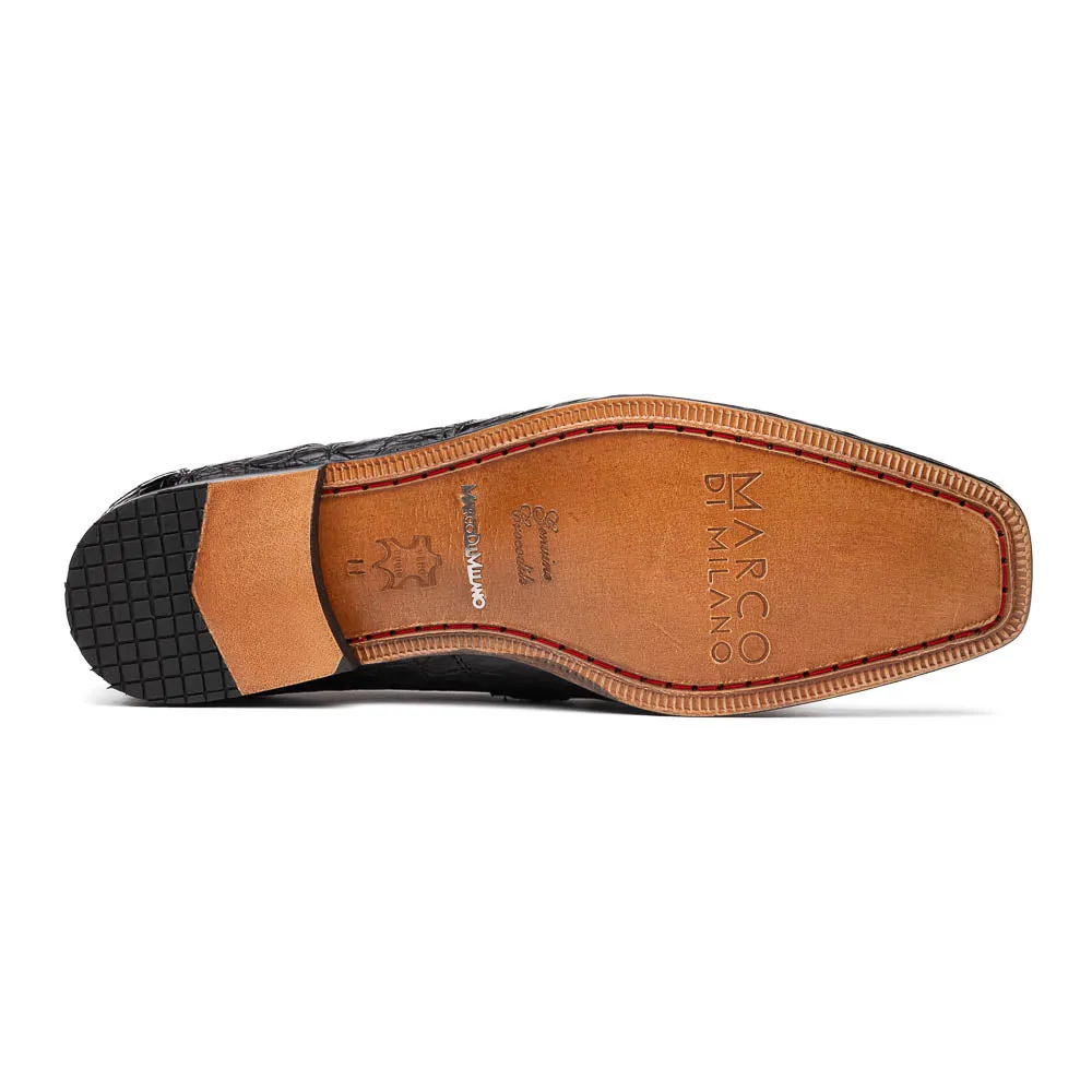 Marco Di Milano Fabro in Grey Caiman Bit Loafers