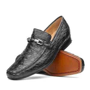 Marco Di Milano Fabro in Grey Caiman Bit Loafers