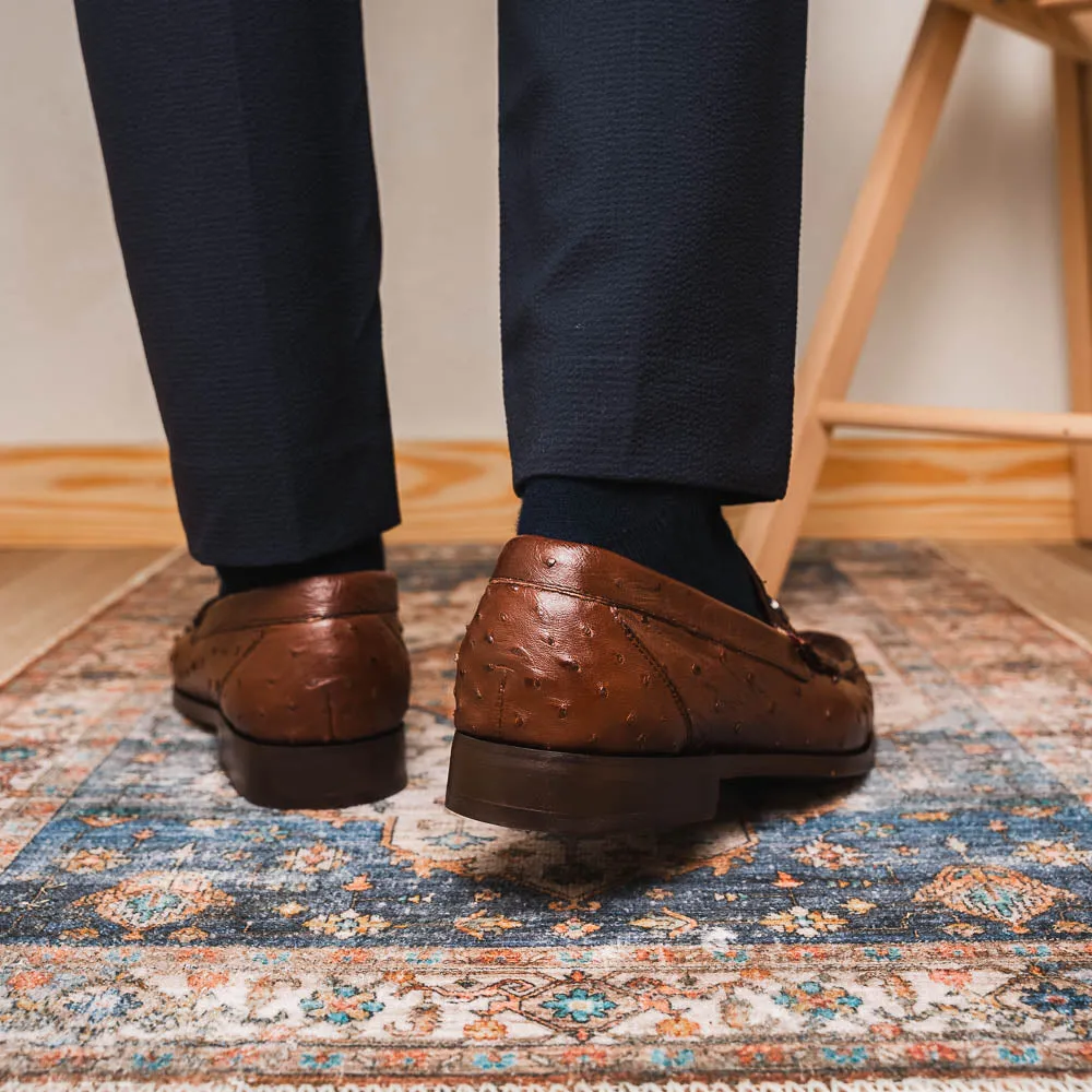 Marco Di Milano Ferrioni in Kango Tabac Ostrich Bit Loafers