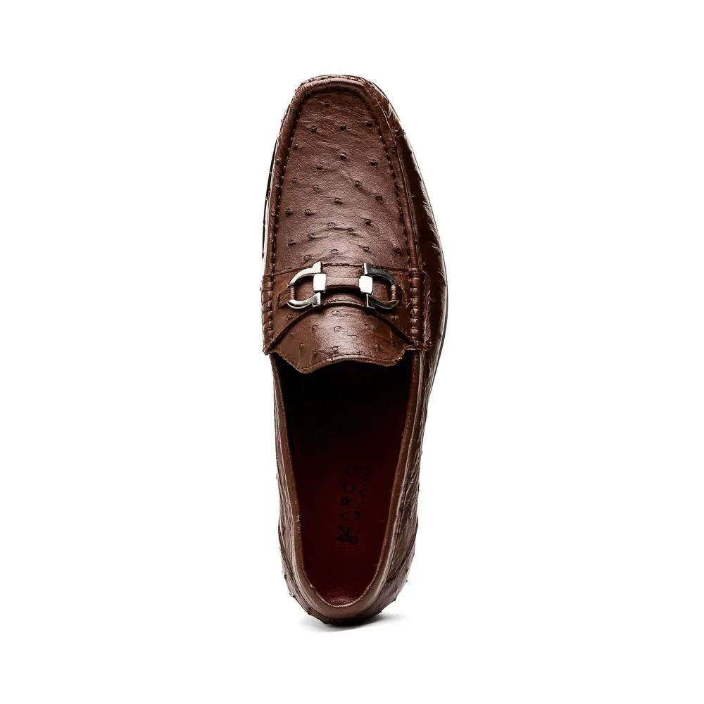Marco Di Milano Ferrioni in Kango Tabac Ostrich Bit Loafers