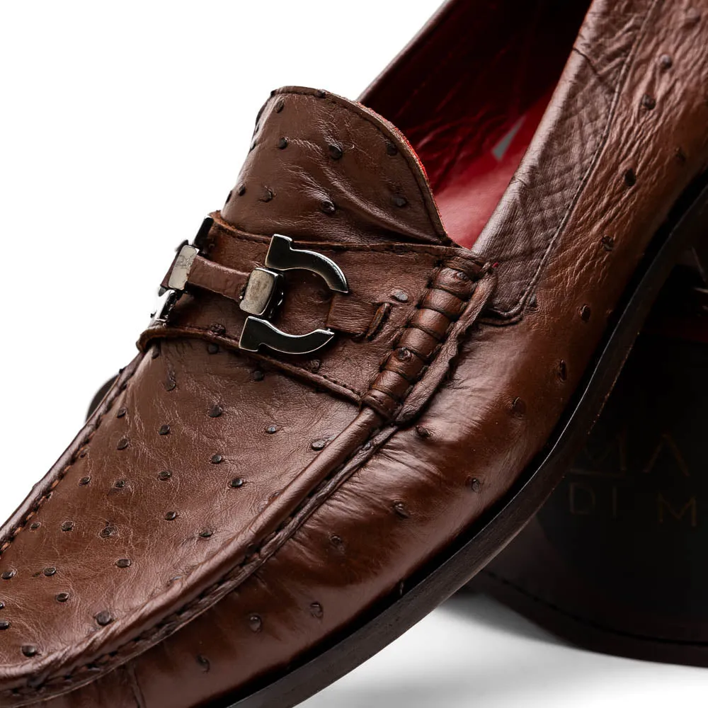 Marco Di Milano Ferrioni in Kango Tabac Ostrich Bit Loafers