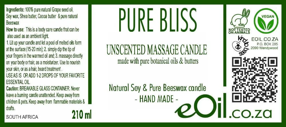 Massage Candle ANTI STRESS (pure bliss   Lavender & Mandarin essential oils)
