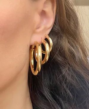 Medium Bold Gold Lightweight Hoops