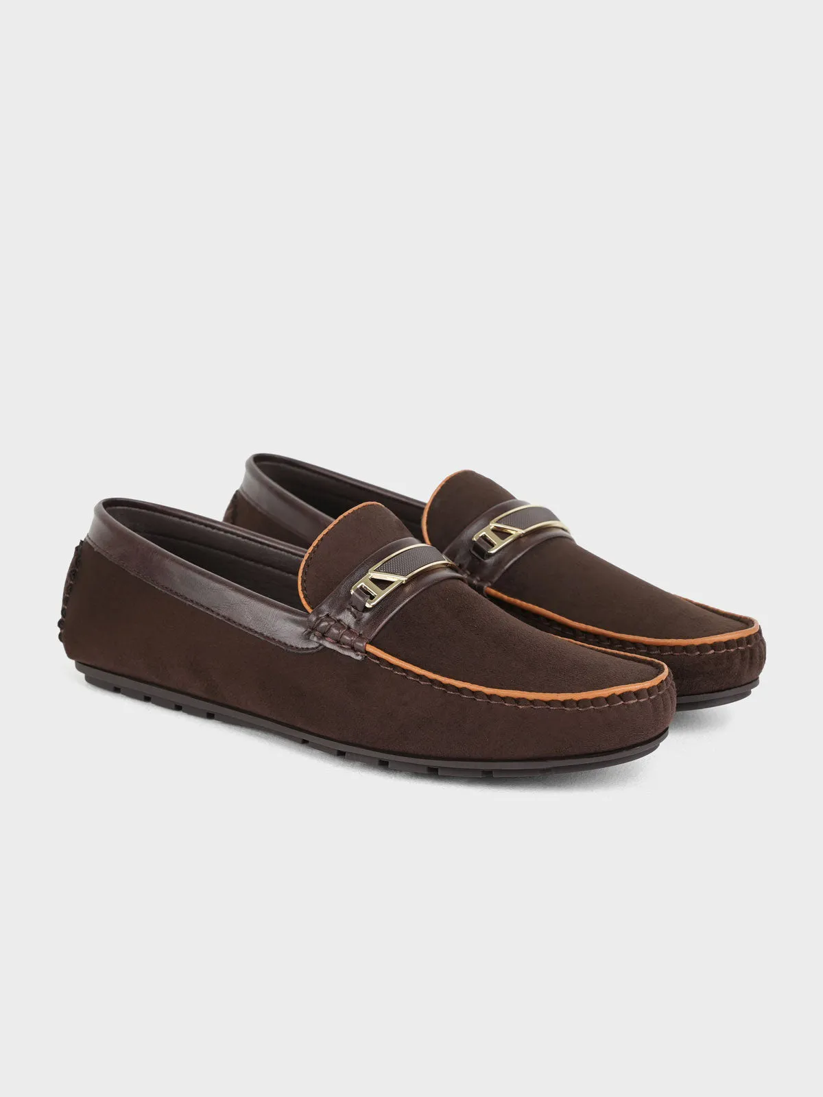 Mens "PIONEE" Adorned Moccasin Shoes
