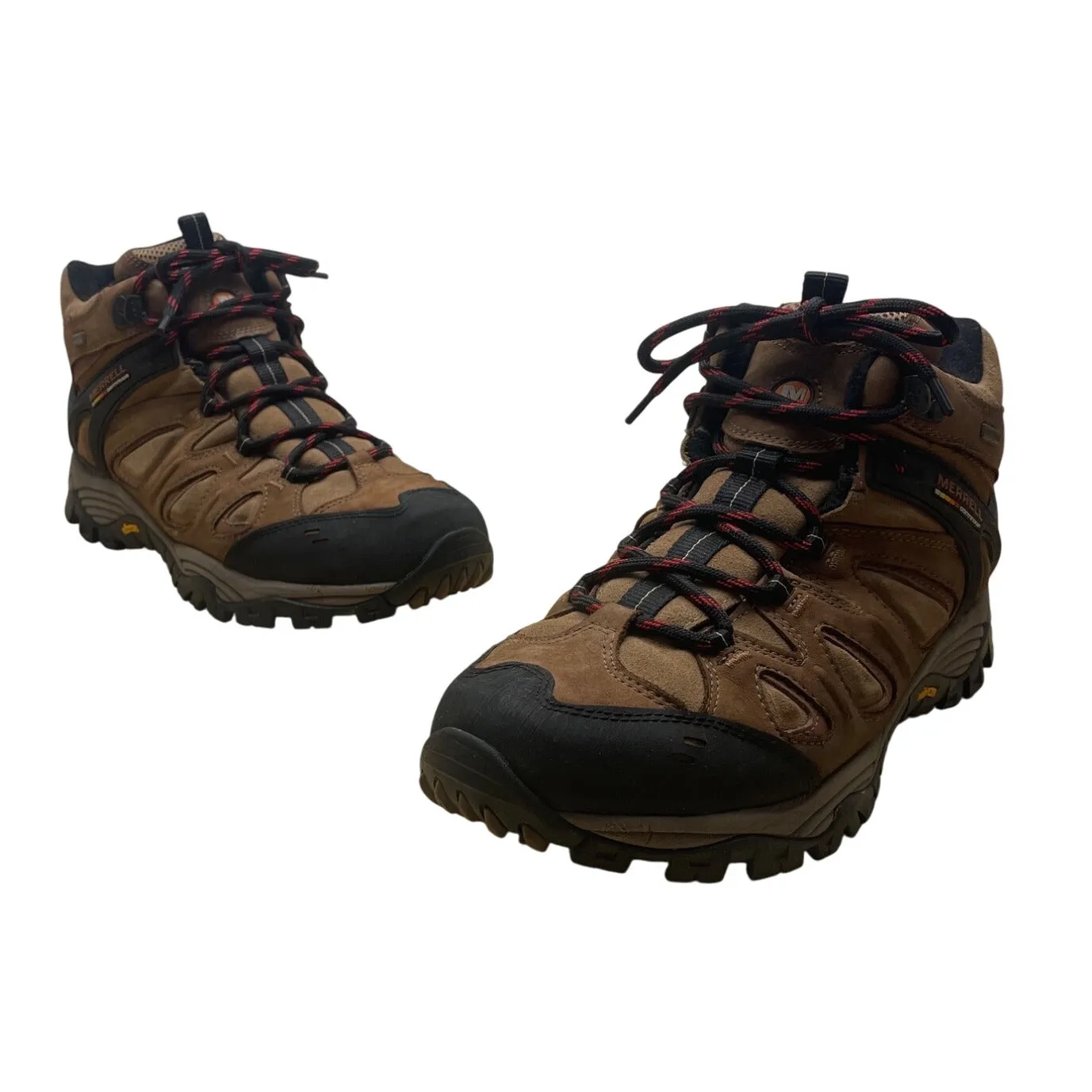 Merrell Mens Brown Leather Radland Mid Waterproof Otter Hiking Boots Sz 11.5