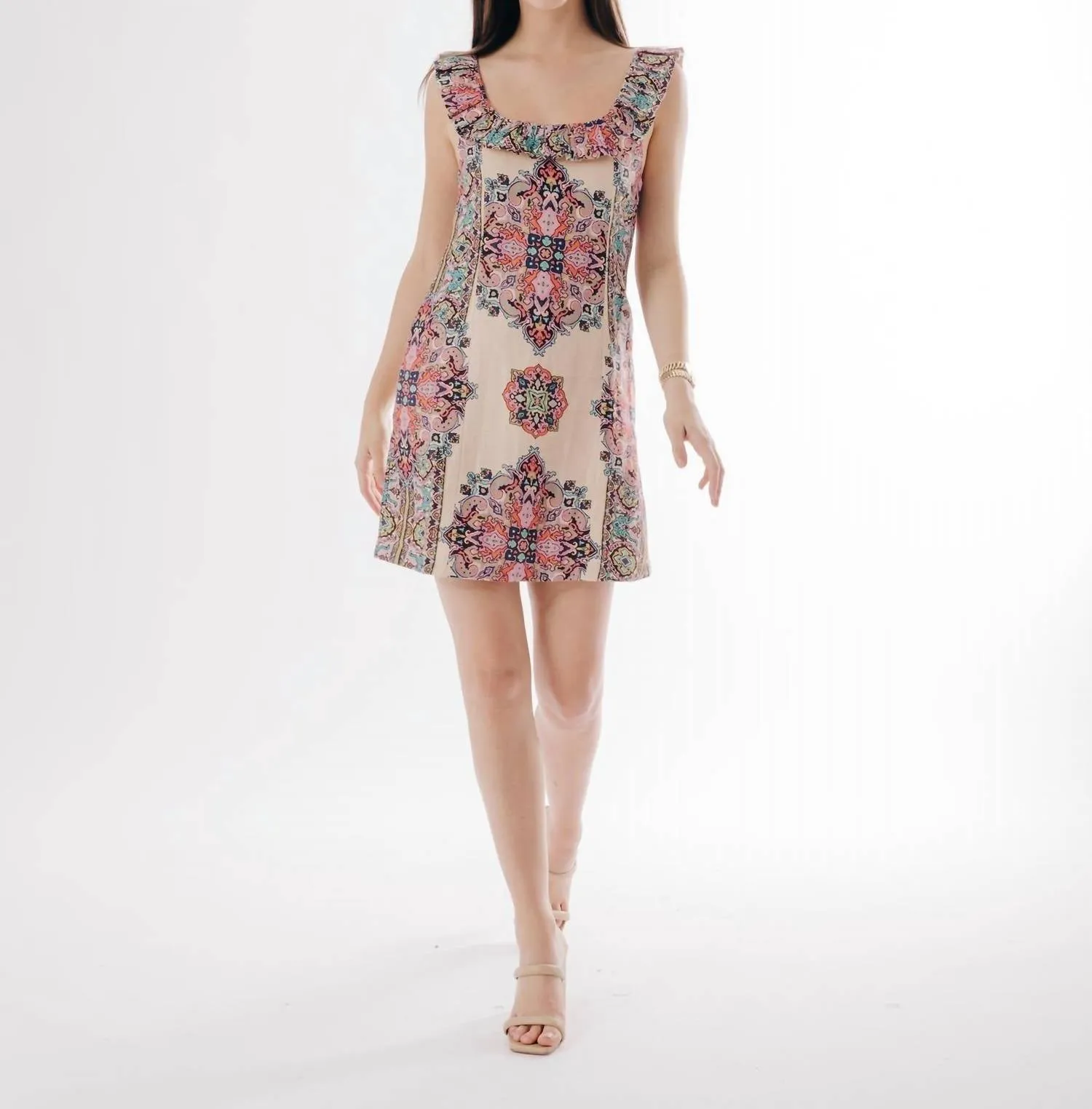 Mia Mini Dress In Martine Medallion Print