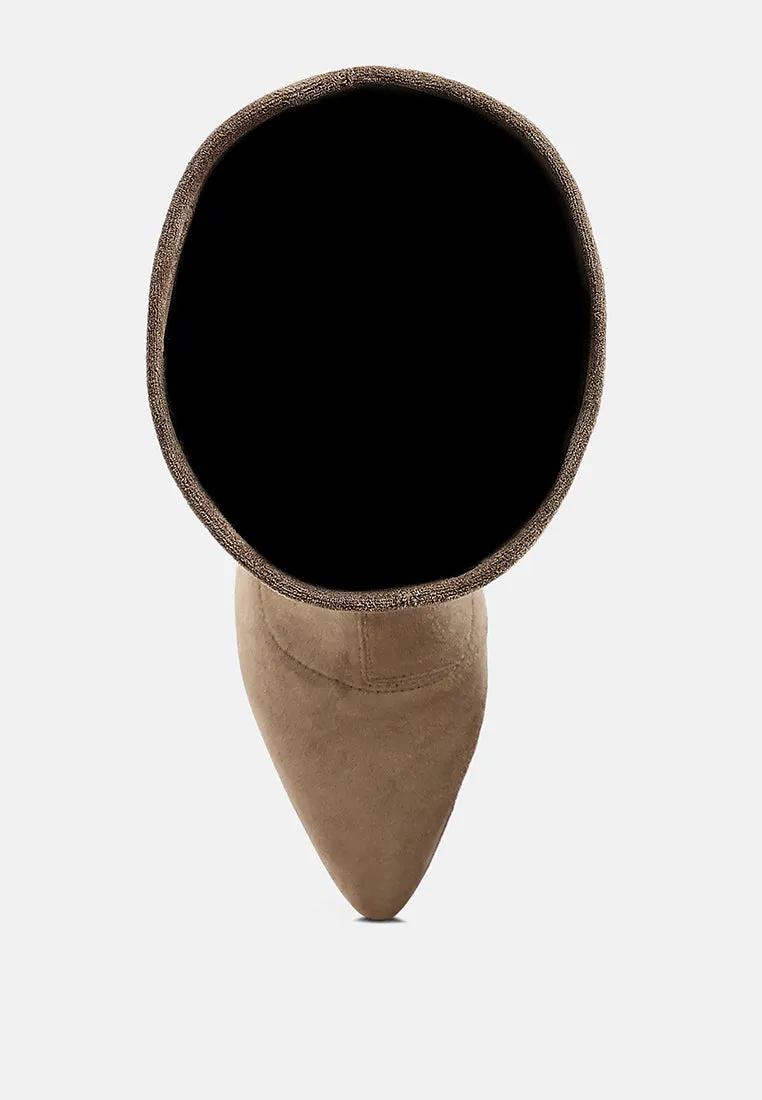 Microfiber Wedge Heel Boots By RUW
