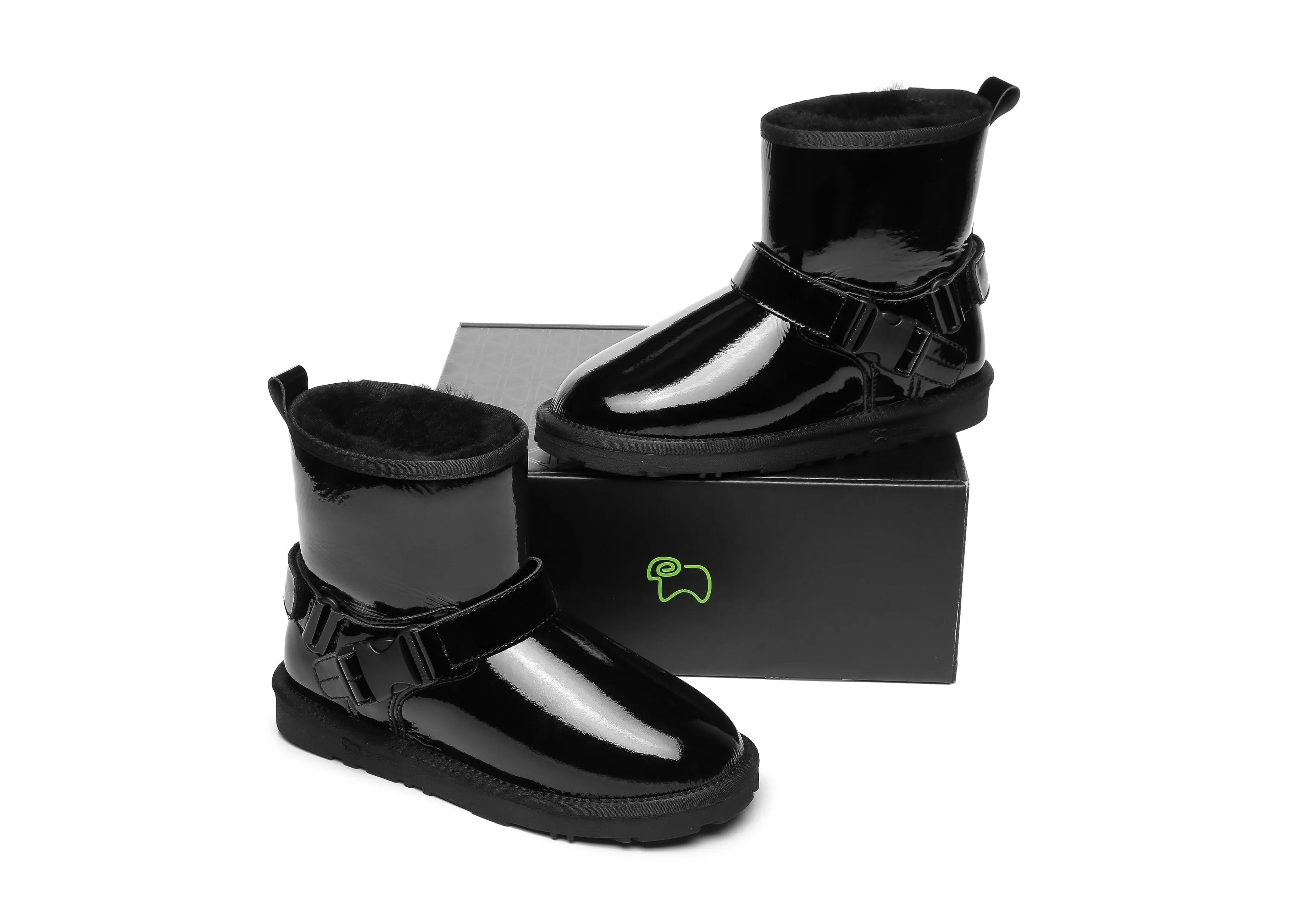 Mini Patent Leather Boots Women Linker