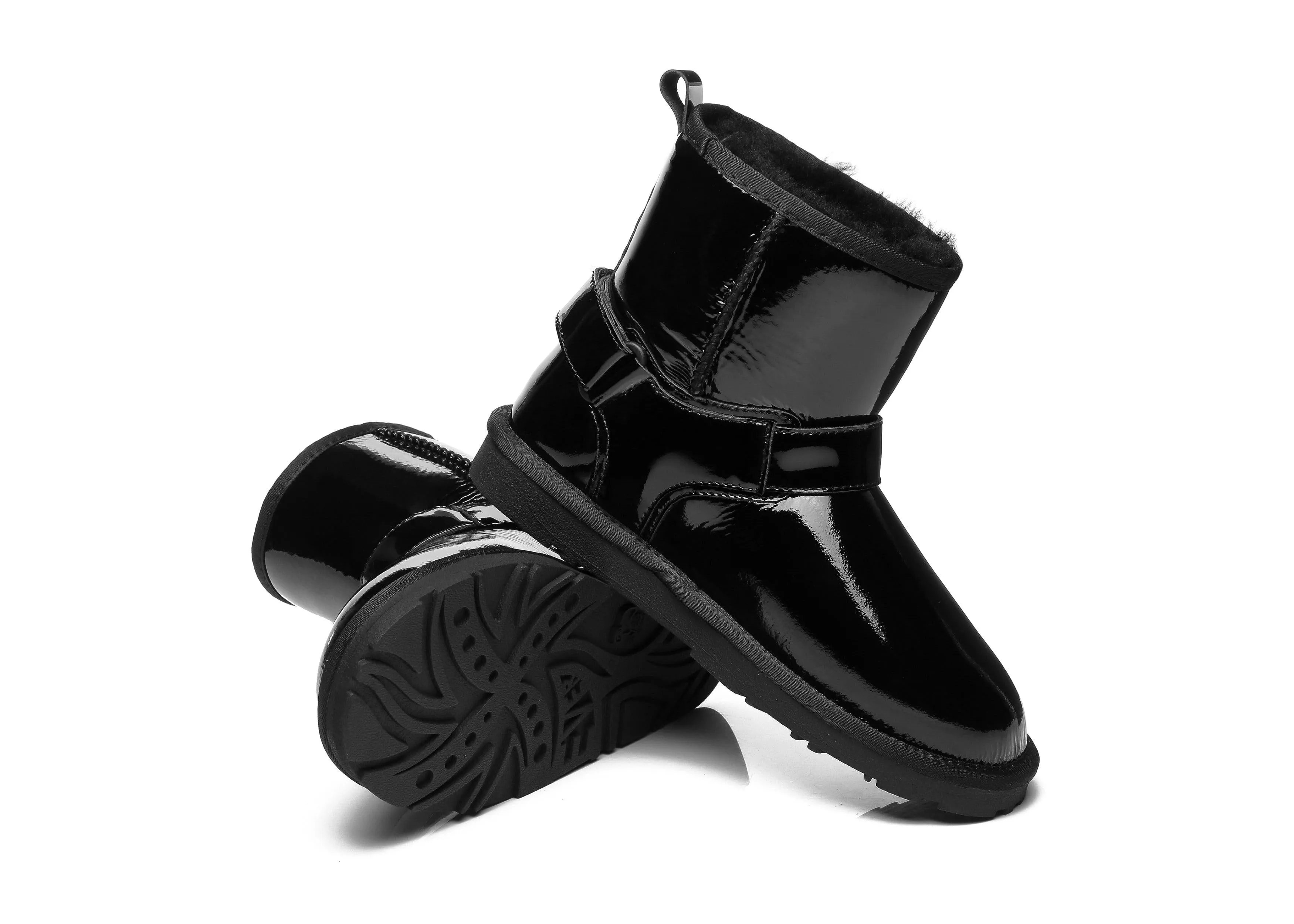 Mini Patent Leather Boots Women Linker