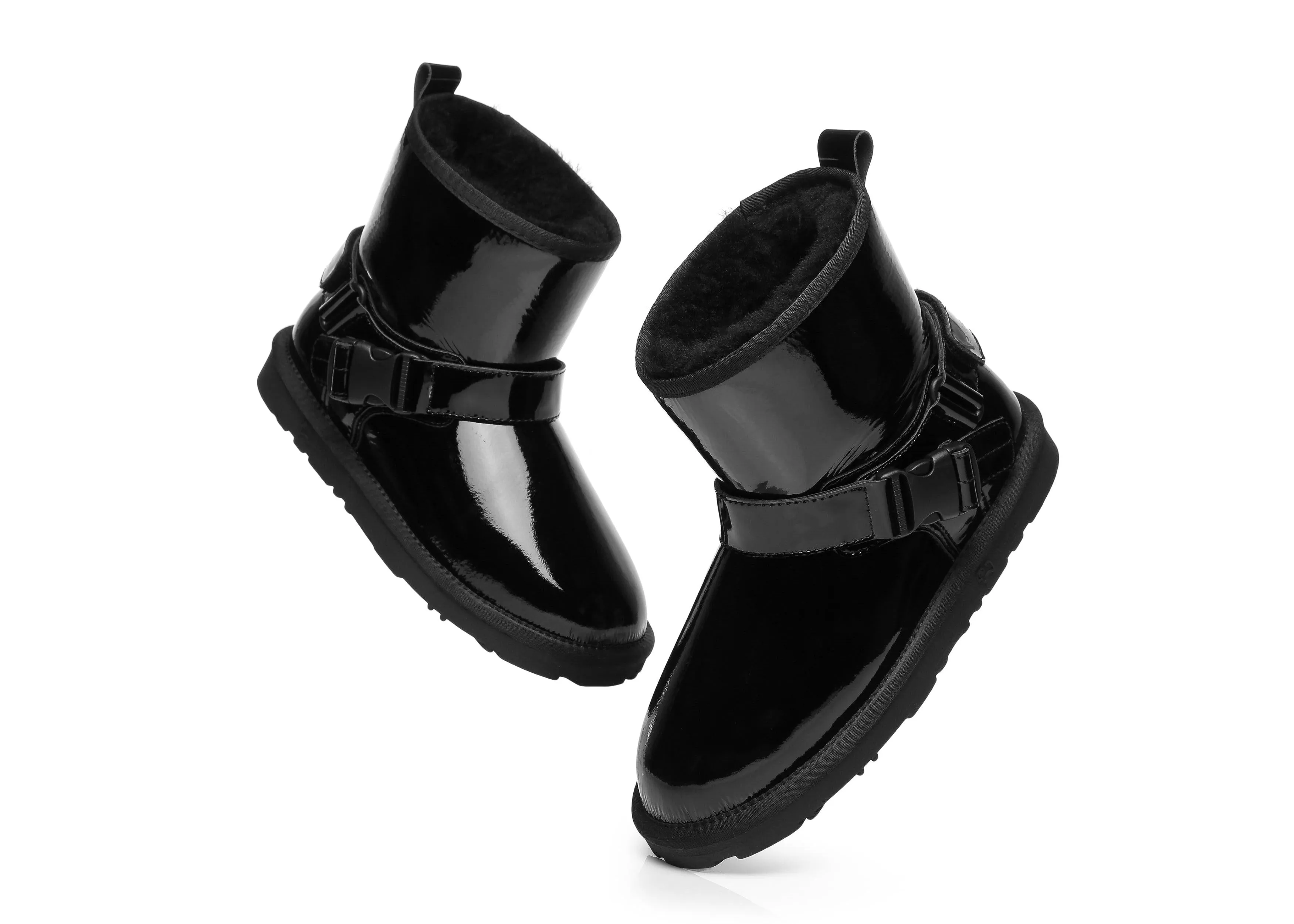 Mini Patent Leather Boots Women Linker