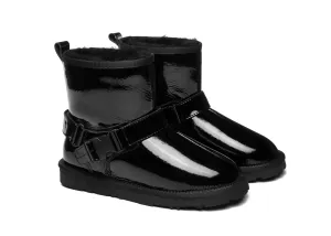 Mini Patent Leather Boots Women Linker