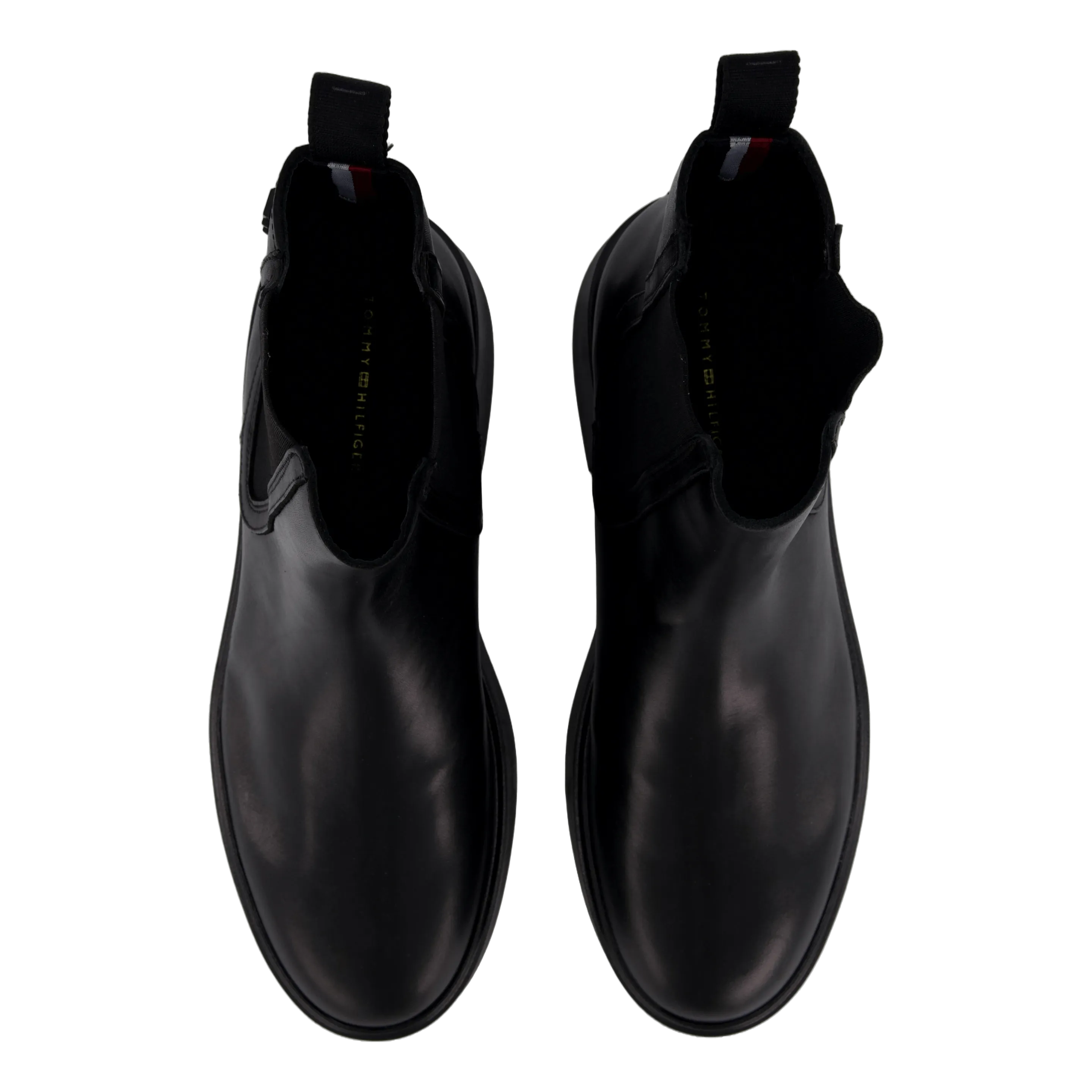 Minimal Leather Chelsea Logota Black