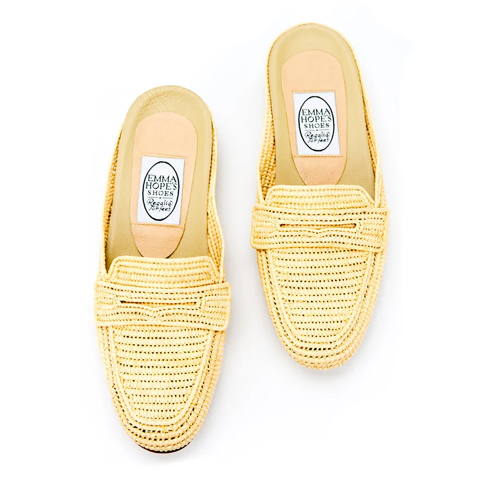 Mocassin Raffia Mule-Natural