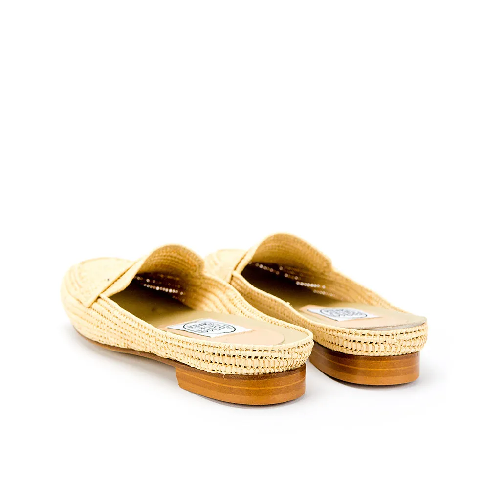 Mocassin Raffia Mule-Natural
