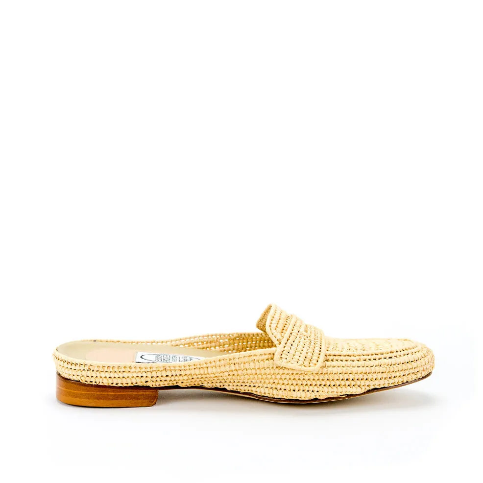 Mocassin Raffia Mule-Natural