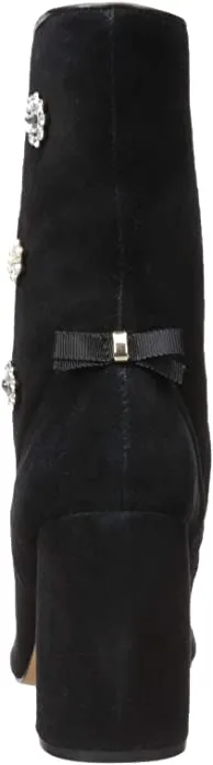 Nanette Lepore Women's Linette Ankle Boot, Black Suede, 7 M US