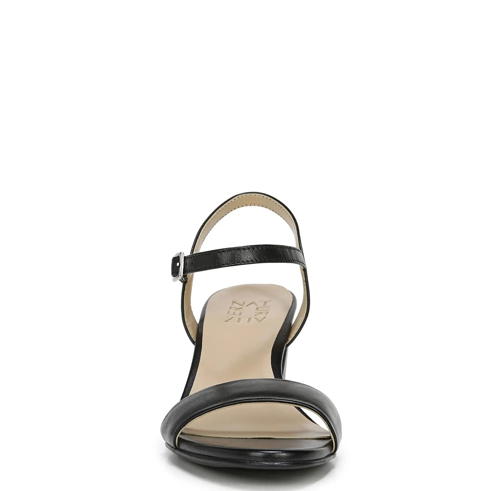 Naturalizer Womens Bristol Ankle Strap Chunky Block Heel Dress Sandal ,Black Smooth ,7M