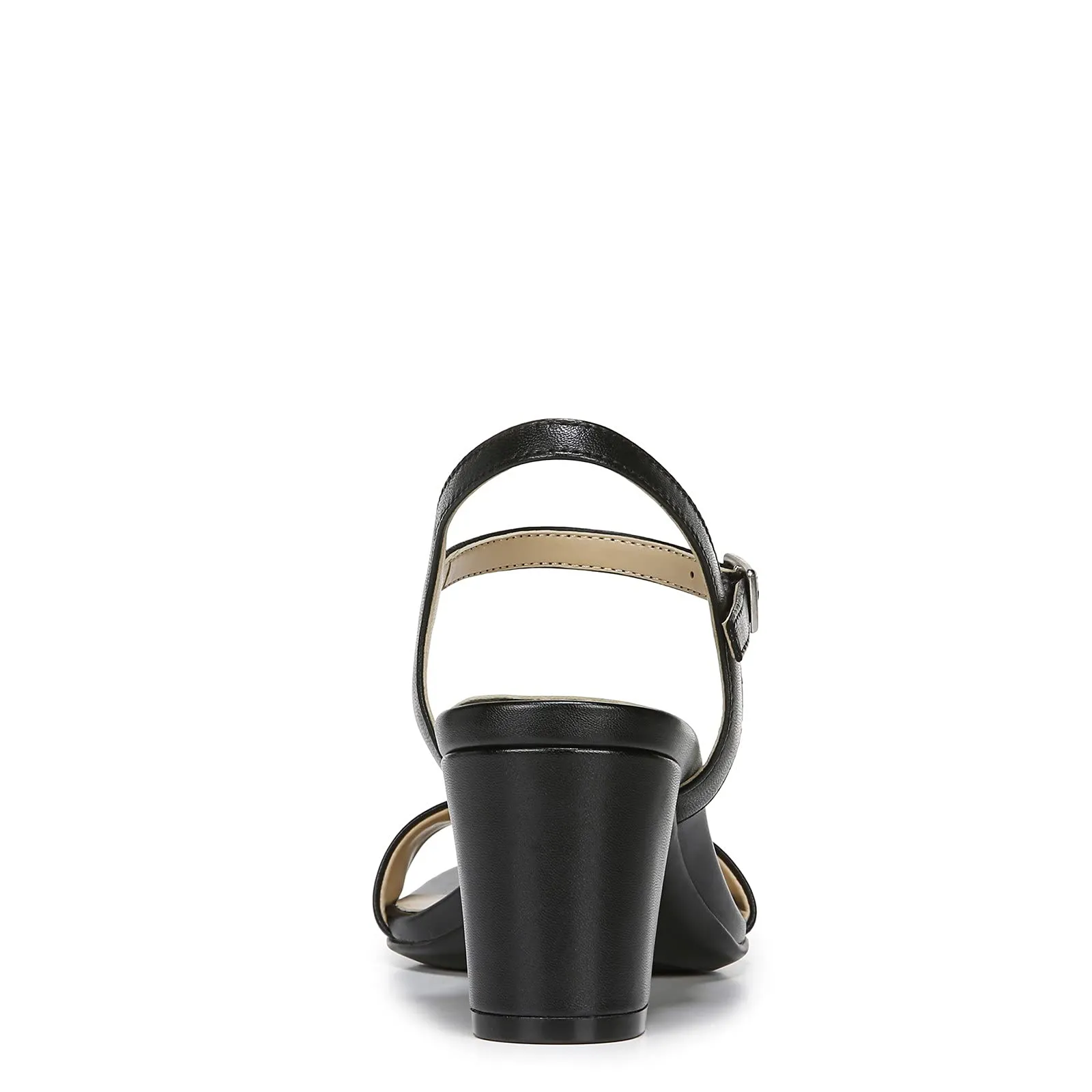 Naturalizer Womens Bristol Ankle Strap Chunky Block Heel Dress Sandal ,Black Smooth ,7M