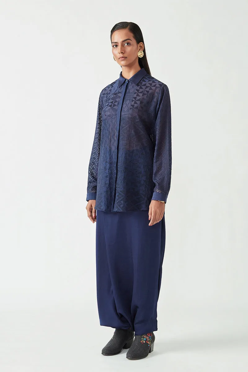 Navy Joie Satin Pants