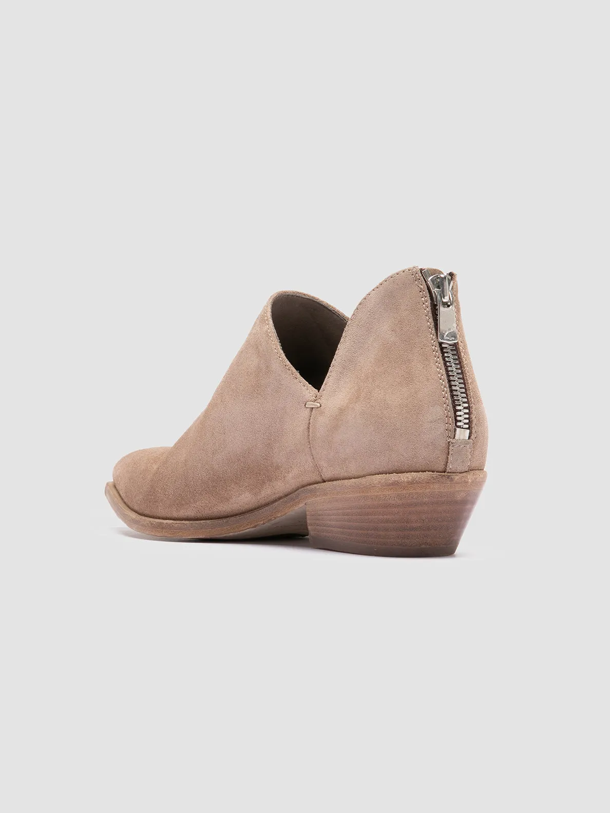 NOELIE DD 106 - Beige Suede Zipped Boots