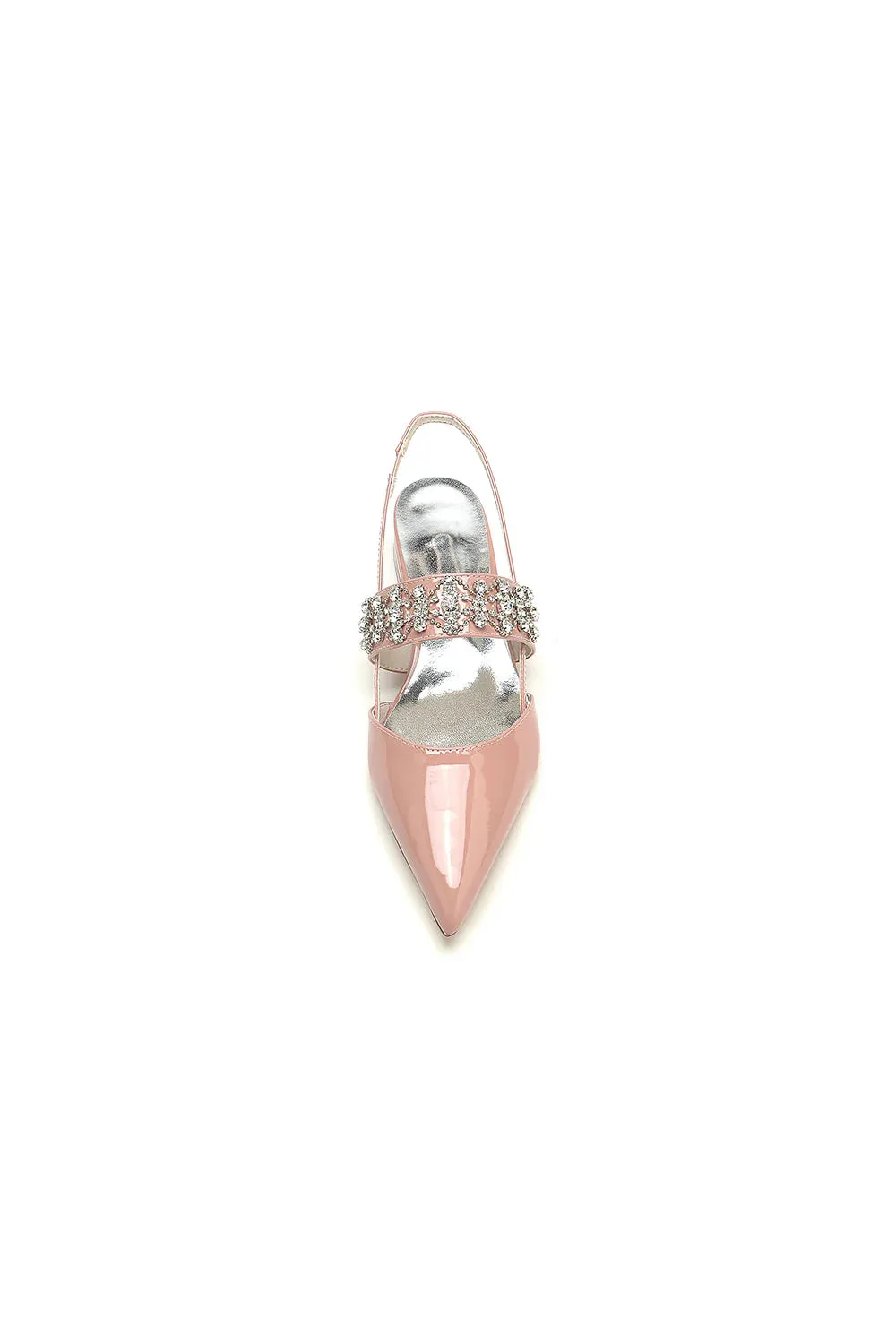 Nude Pink Women's Shoes with Silver Accents