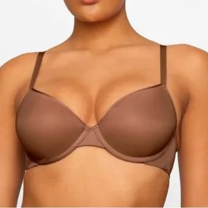 NWT SKIMS 32B Limited Edition Weightless Underwire Demi Jasper Bra Brown