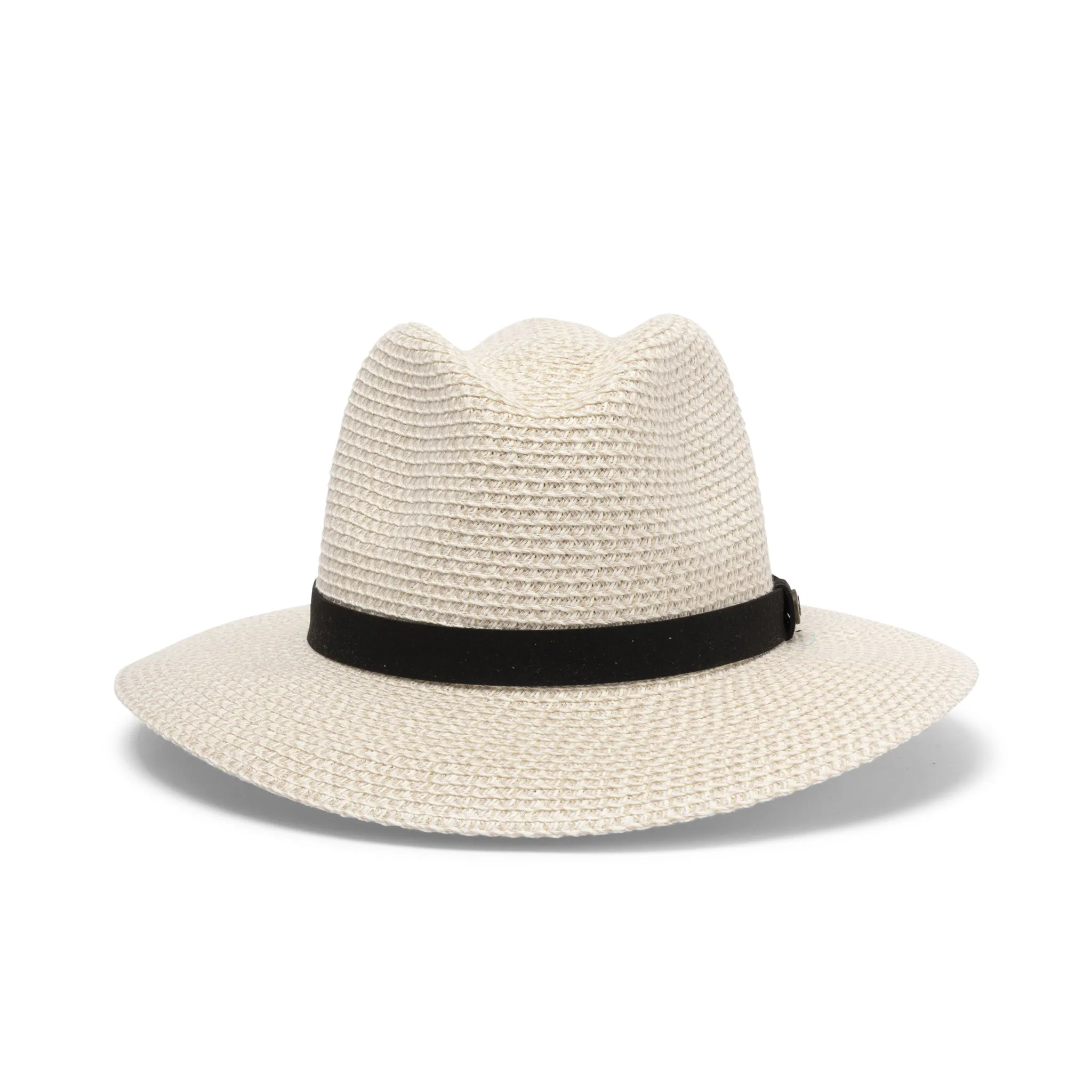 Outback Lightweight Fedora Hat - Ivory/Black