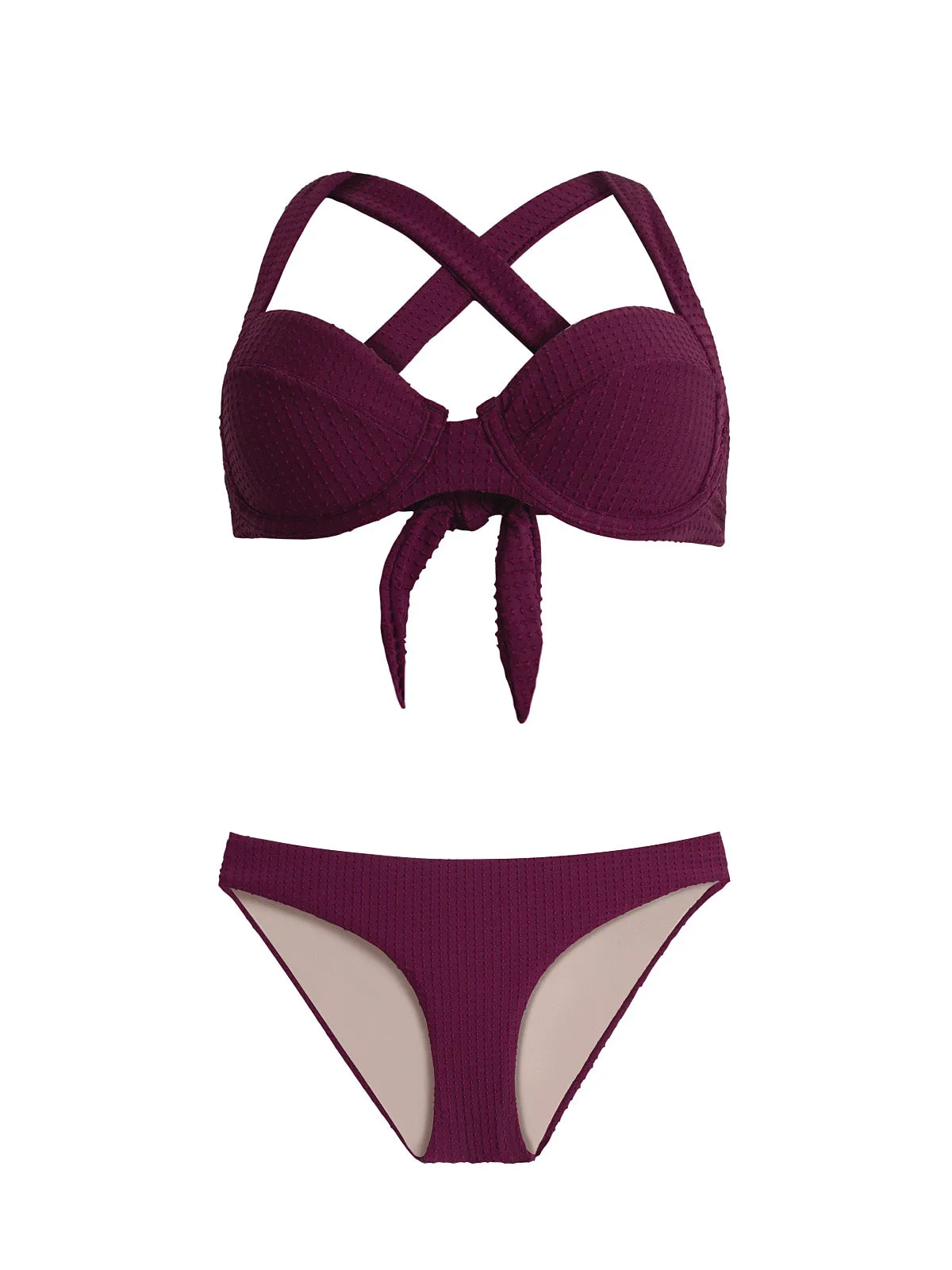 Perla Halter-Basic Ruched Bikini ::RET