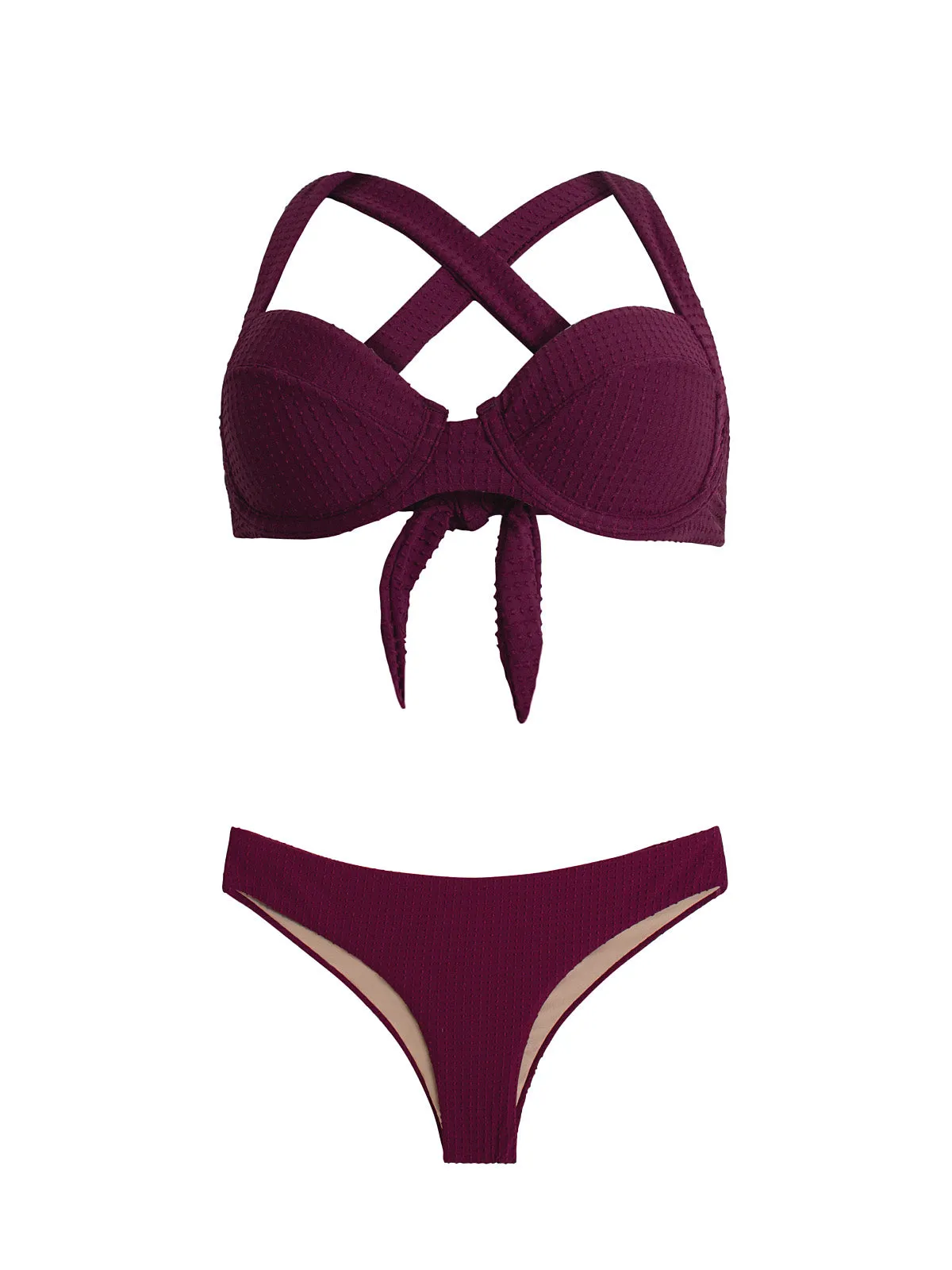 Perla Halter-Basic Ruched Bikini ::RET