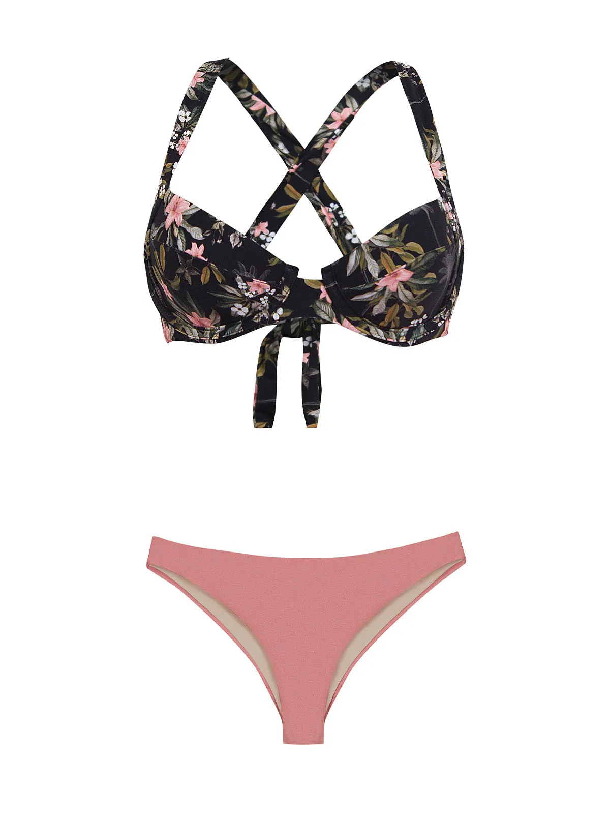 Perla Halter-Basic Ruched Bikini