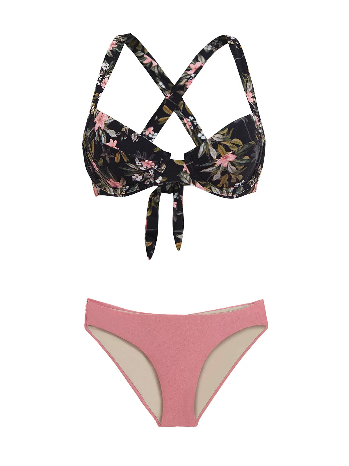Perla Halter-Basic Ruched Bikini