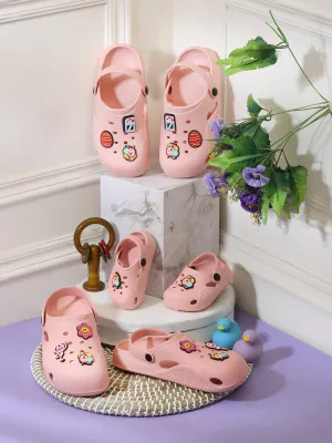 Pink Stylish Slip-On Clogs For Kids-Unisex (TC-LCLOG1-PNK)