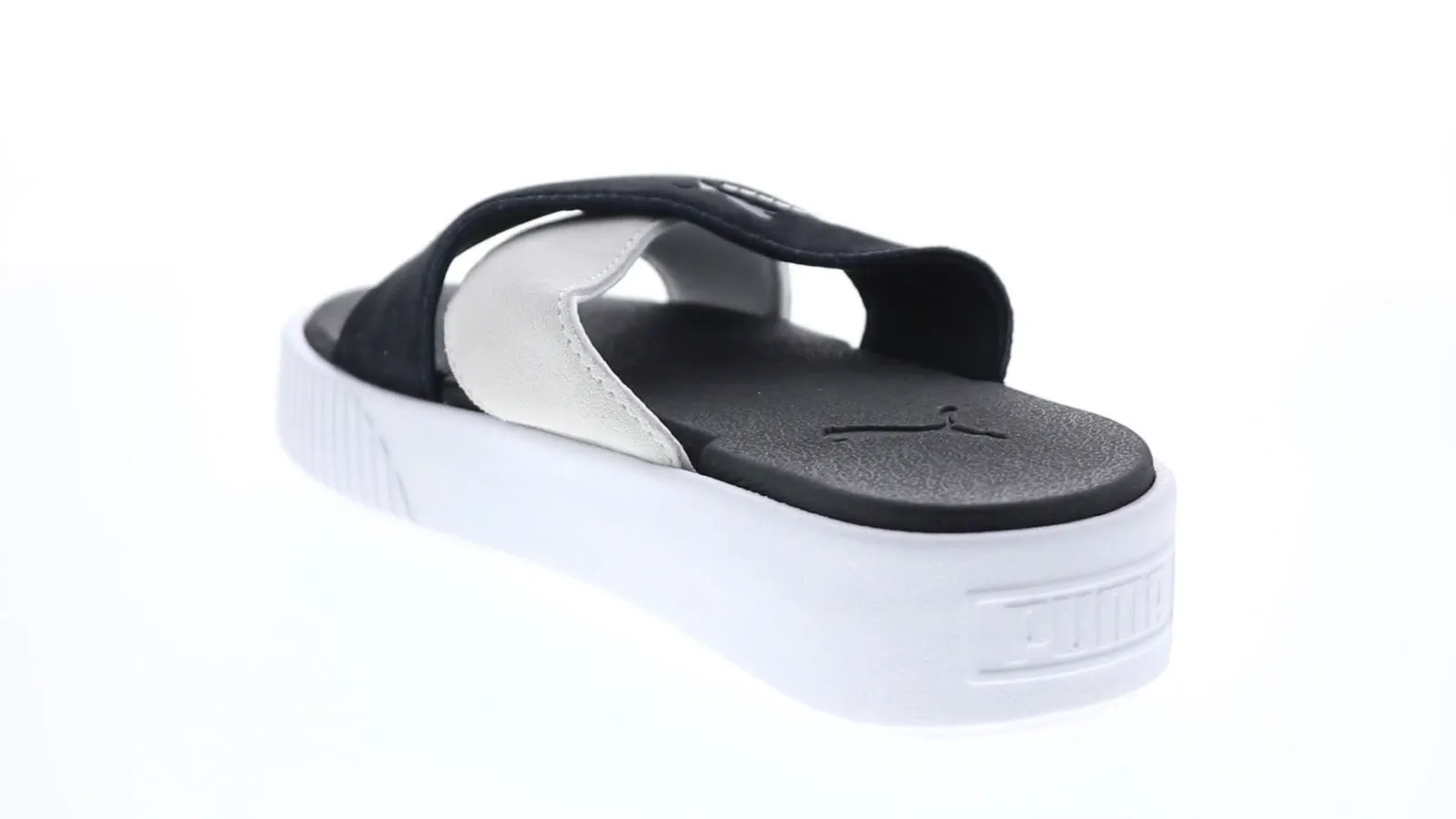 Puma Platform Slide 37510503 Womens Black Suede Slip On Slides Sandals Shoes