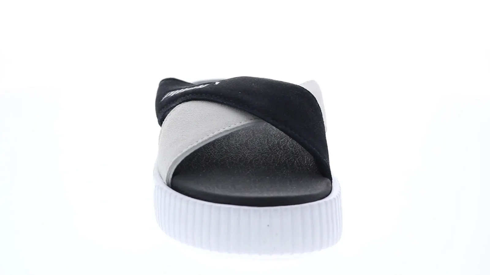 Puma Platform Slide 37510503 Womens Black Suede Slip On Slides Sandals Shoes