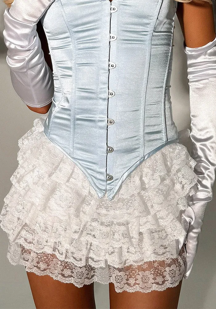 Romantic French-Inspired Lace Cascading Ruffle Skirt