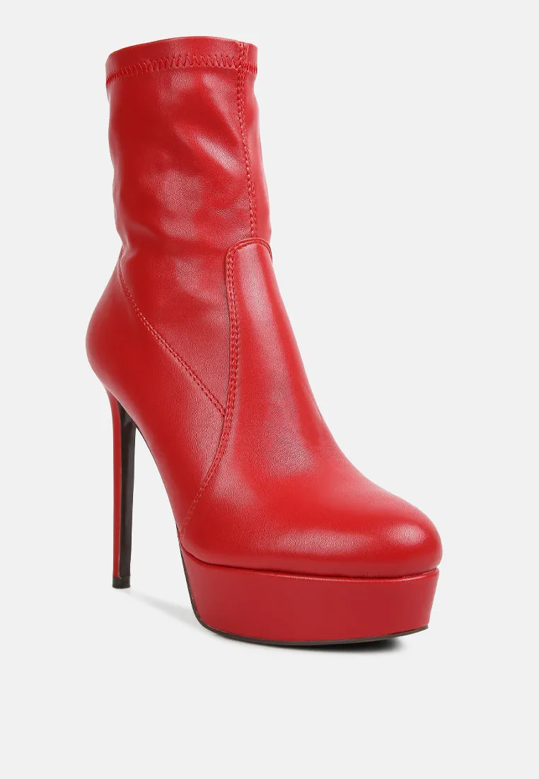 Rossetti Stretch Pu High Heel Ankle Boots By Ruw