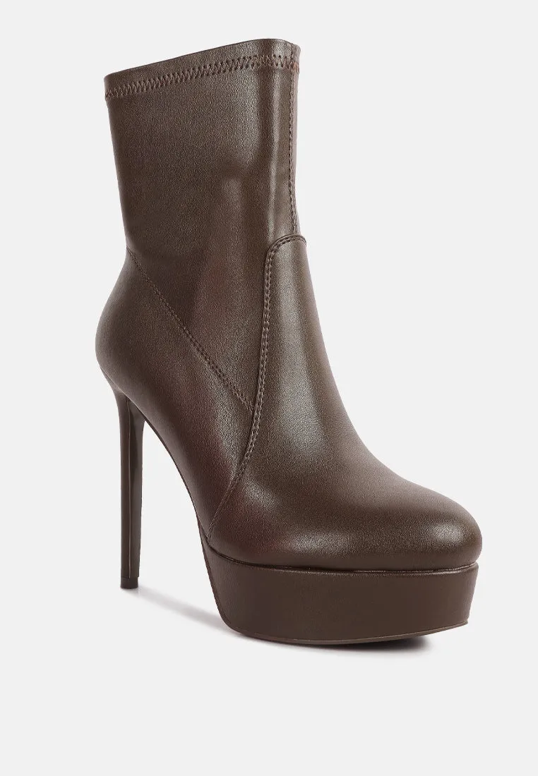 Rossetti Stretch Pu High Heel Ankle Boots By Ruw