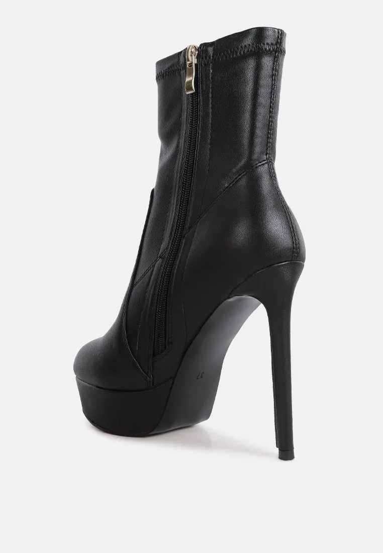 Rossetti Stretch Pu High Heel Ankle Boots By Ruw