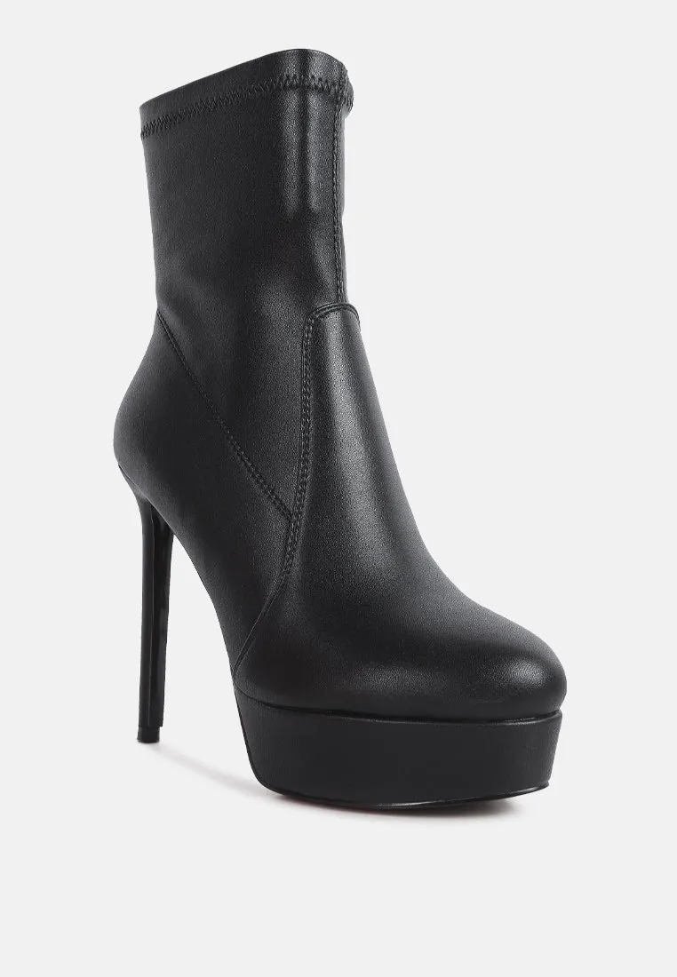 Rossetti Stretch Pu High Heel Ankle Boots By Ruw